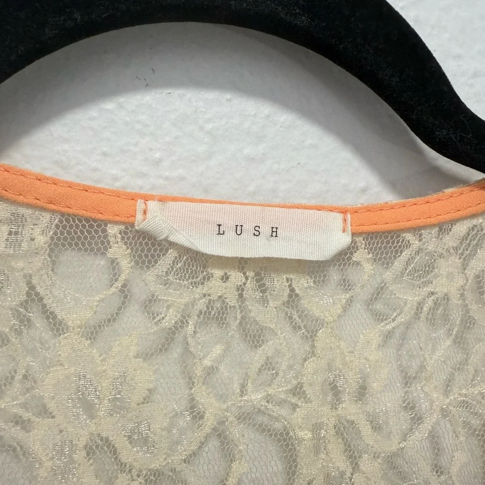 Lush Orange and Cream Lace Tank Top Size Small - Picture 2 of 4